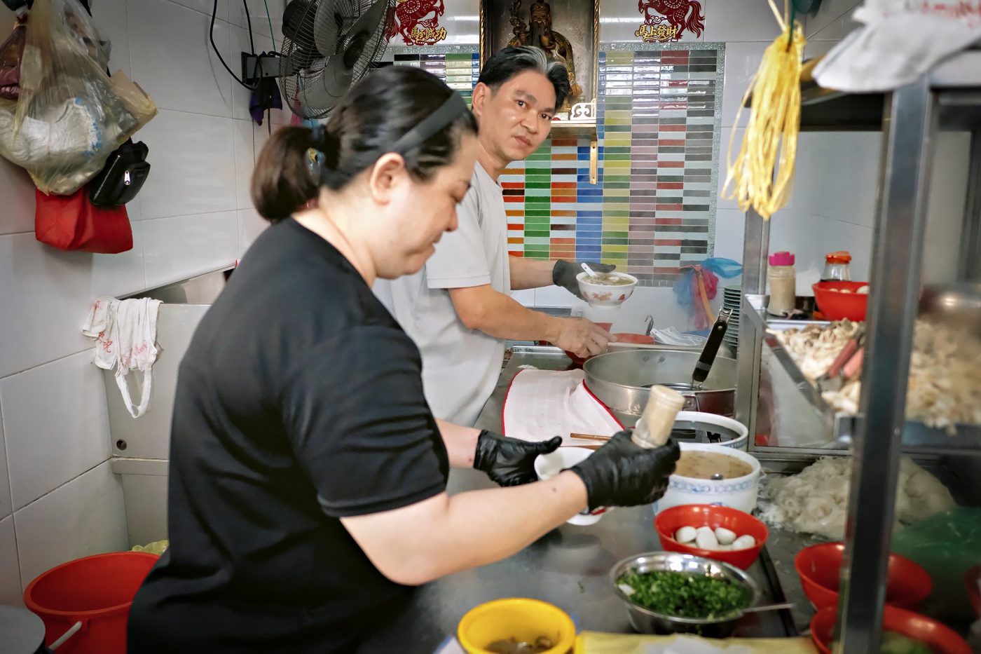 Ah Liang stall crew at Pulau Tikus Hidden Food Court